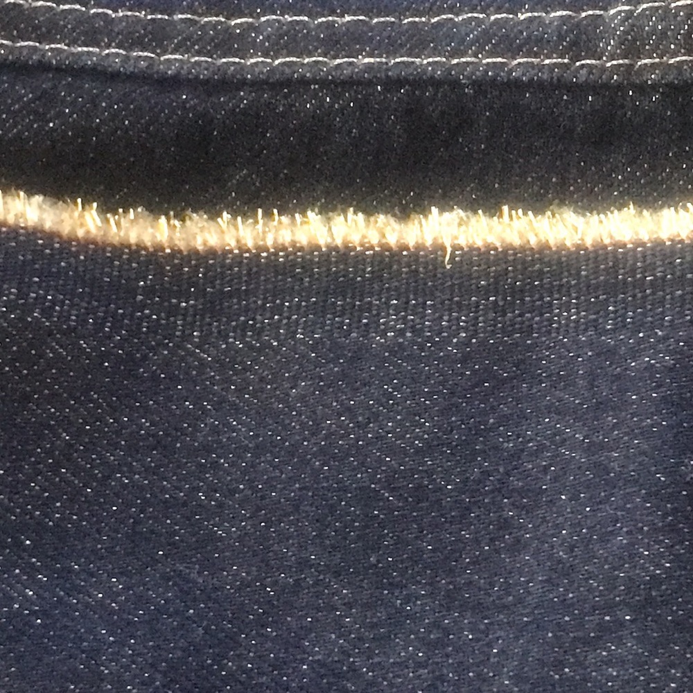 Escada Glitter Denim High Rise Straight Leg Jeans - Picture 11 of 12